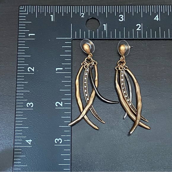 CHICO’s Brass-tone Multi-strand Micro Cable Fringe Gunmetal Rhinestones Necklace - Picture 10 of 12